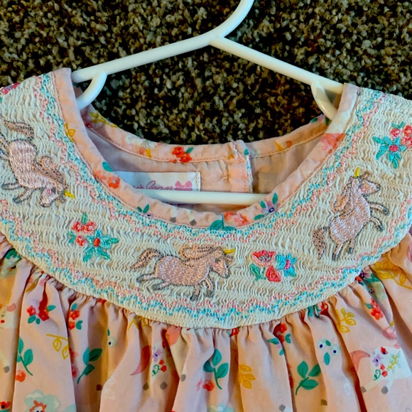 Bonnie Jean smocked Unicorn Dress - Picture 4 of 4
